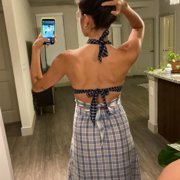 Urban Outfitters long plaid dress with beautiful unique back! - Picture 2 of 8